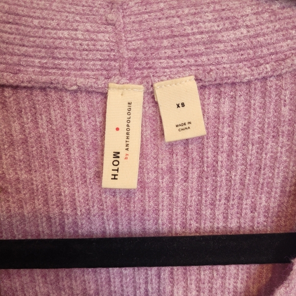 Moth by Anthropology Lilac Knit Tie Front Scoop Neck Sweater Women's X-Small - Picture 2 of 7